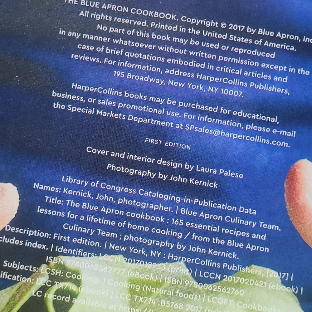 New! The Blue Apron Cookbook Hardcover Book